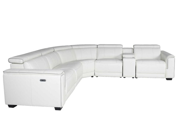 Lorenzo 6-Piece Dual-Power Reclining Modular Leather Sectional