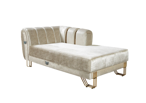 Santana Ivory Velvet Double Chaise Sectional