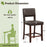 2 Piece Bar Chair Set with Hollowed Back and Rubber Wood Legs