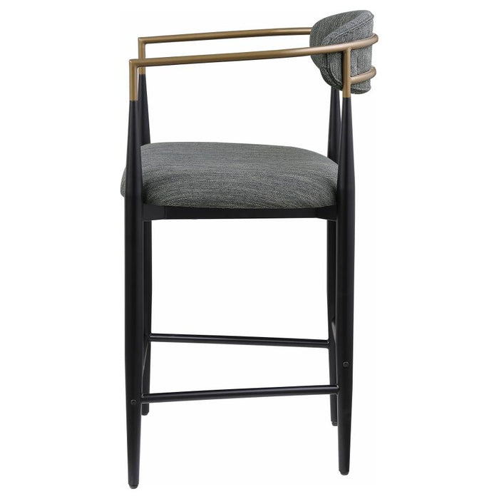 Tina Metal Counter Height Bar Stool with Upholstered Back and Seat