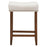 24 Inch 2 Pieces Nailhead Saddle Bar Stools with Fabric Seat and Wood Legs