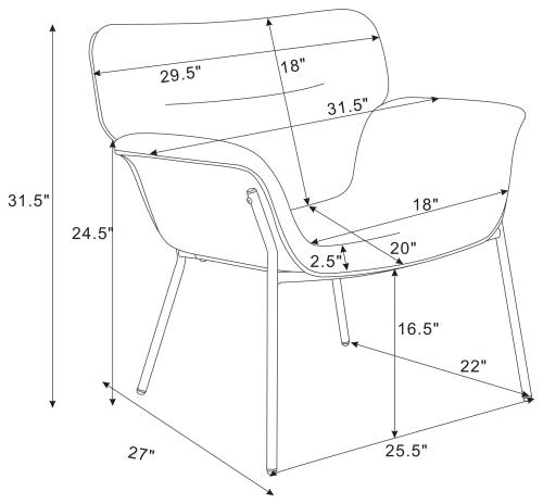 Davina Upholstered Flared Arms Accent Chair