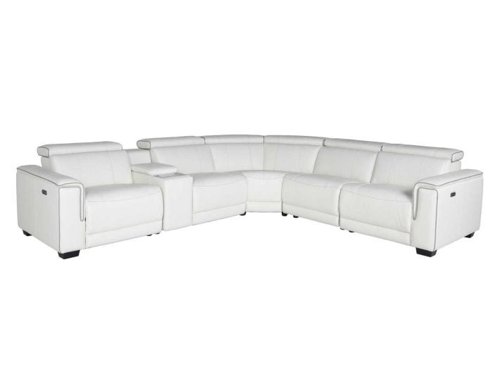 Lorenzo 6-Piece Dual-Power Reclining Modular Leather Sectional