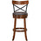 Set of 2 Bar Stools 360-Degree Swivel Dining Bar Chairs with Rubber Wood Legs