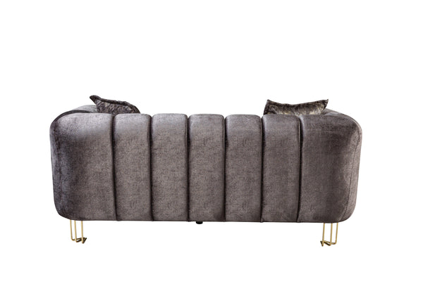 Santana Smoke Velvet Sofa & Loveseat