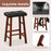 Set of 2 Modern Backless Bar Stools with Padded Cushion