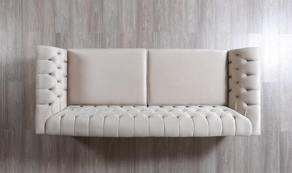 Milena Ivory Velvet Sofa & Loveseat