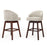 Set of 2 Swivel Bar Stools with Rubber Wood Legs and Padded Back