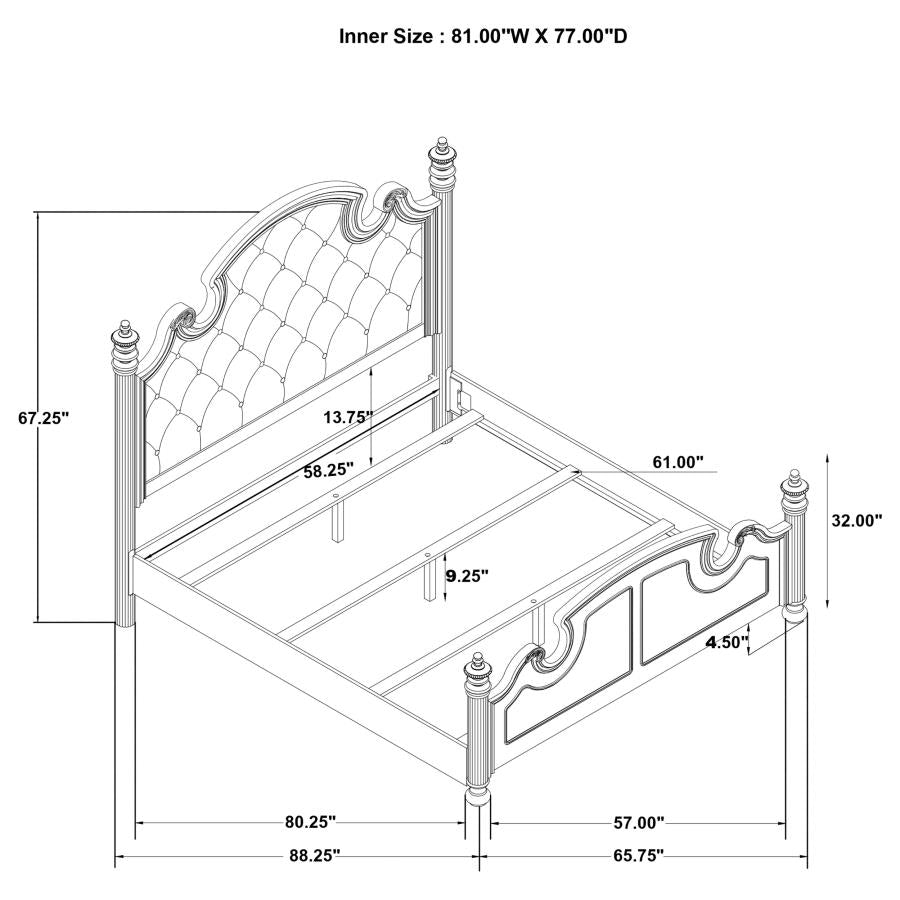 Celina 5-piece Bedroom Set with Upholstered Headboard Black and Beige