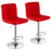 Set of 2 Square Swivel Adjustable Bar Stools with Back and Footrest