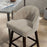 Set of 2 Swivel Bar Stools with Rubber Wood Legs and Padded Back