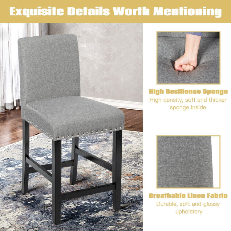 25 Inch Kitchen Chairs with Rubber Wood Legs