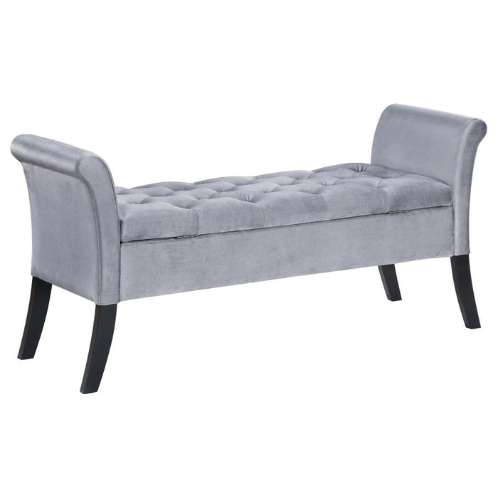 Farrah Upholstered Rolled Arms Storage Bench