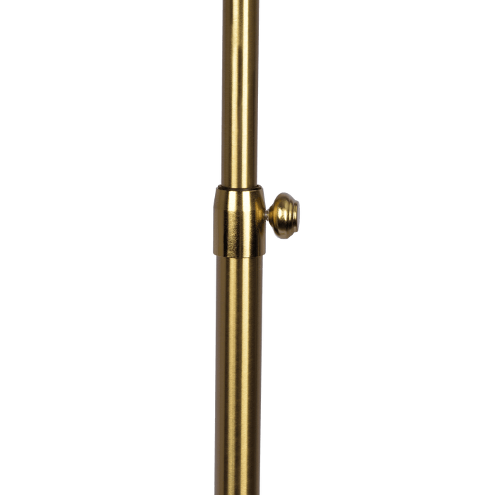 Verve Brassed Gold Floor Lamp with On/Off Switch Adjustable Led Round Base - West Lamp