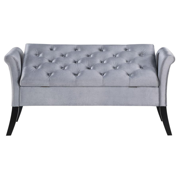 Farrah Upholstered Rolled Arms Storage Bench