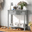 Narrow Console Table with Drawers and Open Storage Shelf