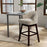 Set of 2 Swivel Bar Stools with Rubber Wood Legs and Padded Back