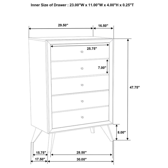 Janelle 5-piece Bedroom Set White