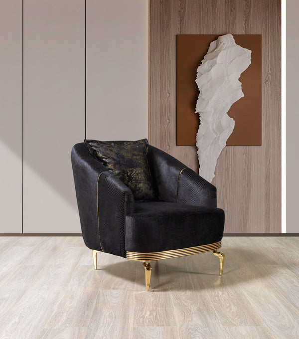 Santana Black Velvet Chair