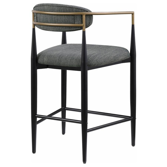 Tina Metal Counter Height Bar Stool with Upholstered Back and Seat