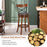 Set of 2 Bar Stools 360-Degree Swivel Dining Bar Chairs with Rubber Wood Legs