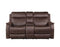 Valencia Dual-Power Leatherette Reclining Console Loveseat