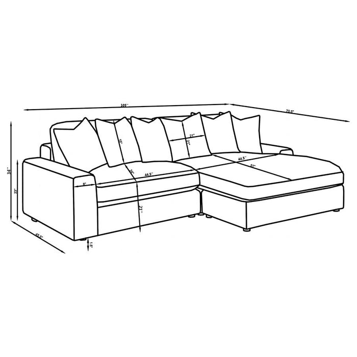 Blaine Upholstered Reversible Sectional Sofa Sand