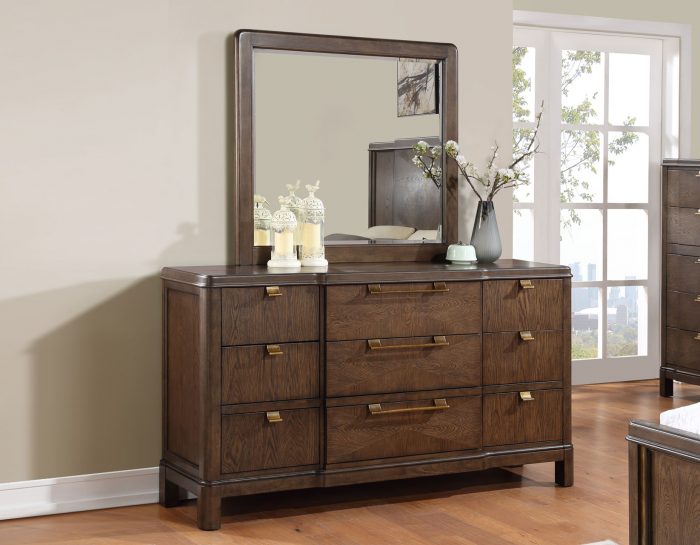 Milan 4-Piece Queen Bedroom Set (Queen Bed, Nightstand, Dresser/Mirror)