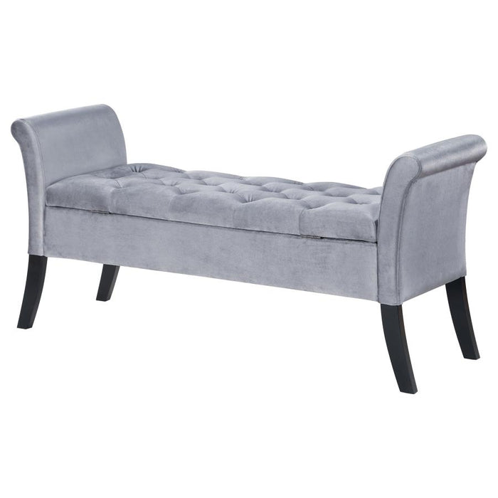 Farrah Upholstered Rolled Arms Storage Bench