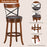 Set of 2 Bar Stools 360-Degree Swivel Dining Bar Chairs with Rubber Wood Legs