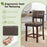 2 Piece Bar Chair Set with Hollowed Back and Rubber Wood Legs