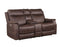 Valencia Dual-Power Leatherette Reclining Console Loveseat