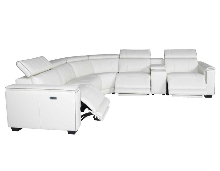 Lorenzo 6-Piece Dual-Power Reclining Modular Leather Sectional