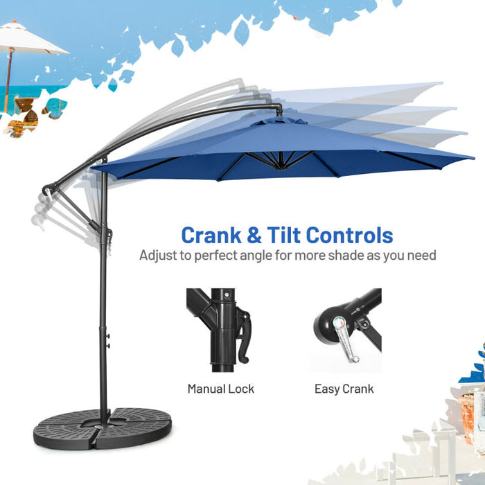 10 Feet Offset Umbrella with 8 Ribs Cantilever and Cross Base