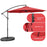 10 Feet Offset Umbrella with 8 Ribs Cantilever and Cross Base