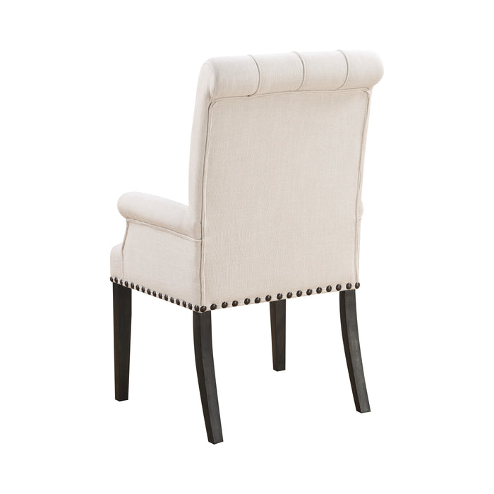 Phelps Upholstered Arm Chair Beige And Smokey Black