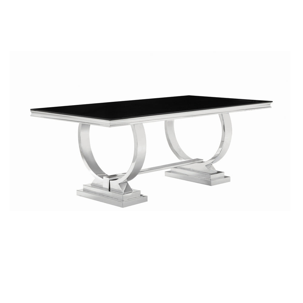 Antoine Rectangular Dining Table Chrome And Black