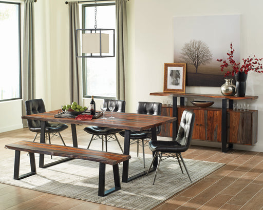 Ditman Live Edge Dining Table Grey Sheessam And Black