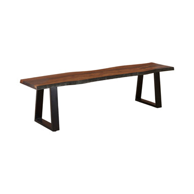 Ditman Live Edge Dining Bench Grey Sheessam And Black