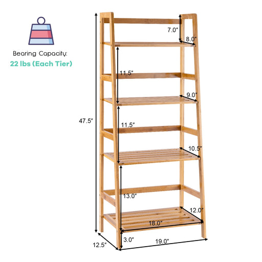 Multifunctional 4 Shelf Bamboo Plant Flower Storage Stand Rack