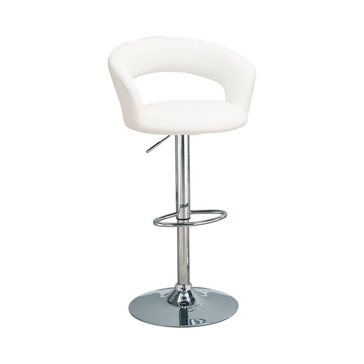 29″ Adjustable Height Bar Stool White And Chrome