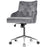 Tufted Upholstered Swivel Computer Desk Chair with Nailed Trim