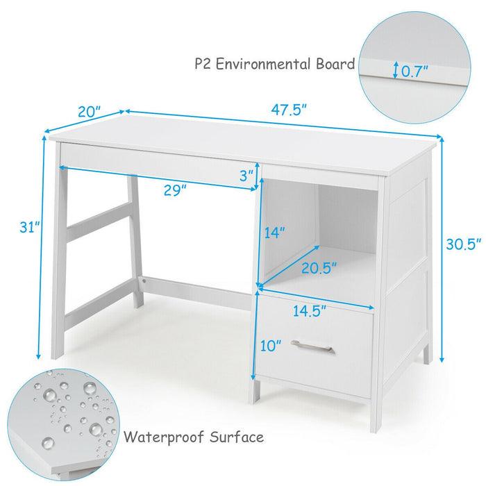 47.5" Modern Home Computer Desk with 2 Storage Drawers