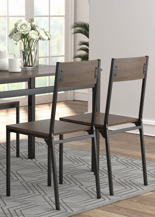 5-Piece Dining Set Ark Brown And Matte Black