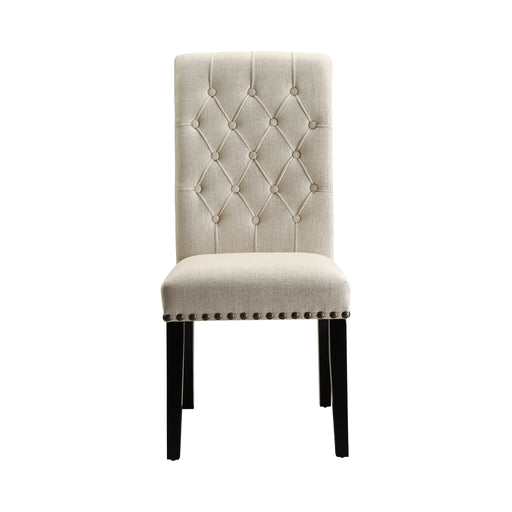 Tufted Back Upholstered Side Chair Beige