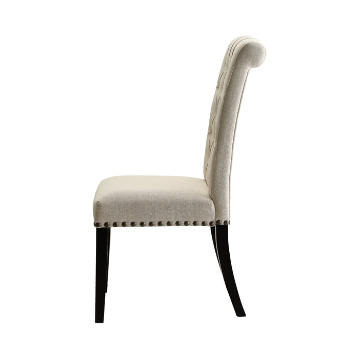 Tufted Back Upholstered Side Chair Beige