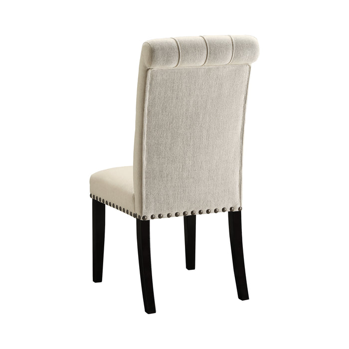 Tufted Back Upholstered Side Chair Beige