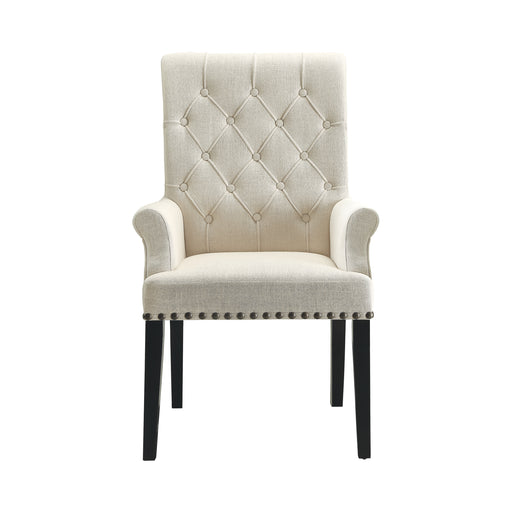 Tufted Back Upholstered Arm Chair Beige