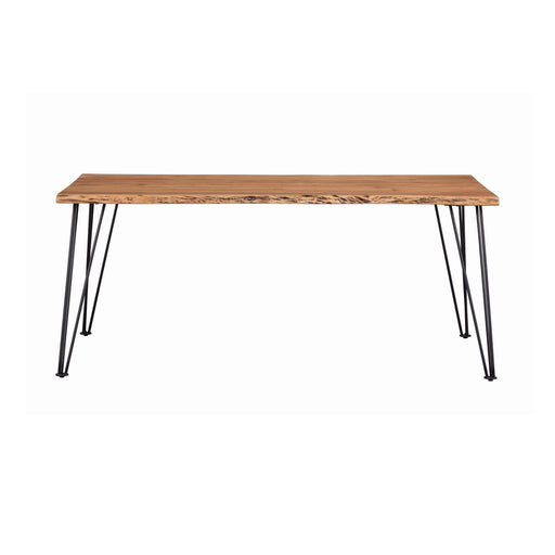 Sherman Rectangular Dining Table Natural Acacia And Matte Black