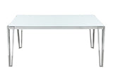 Pauline Rectangular Dining Table With Metal Leg White And Chrome